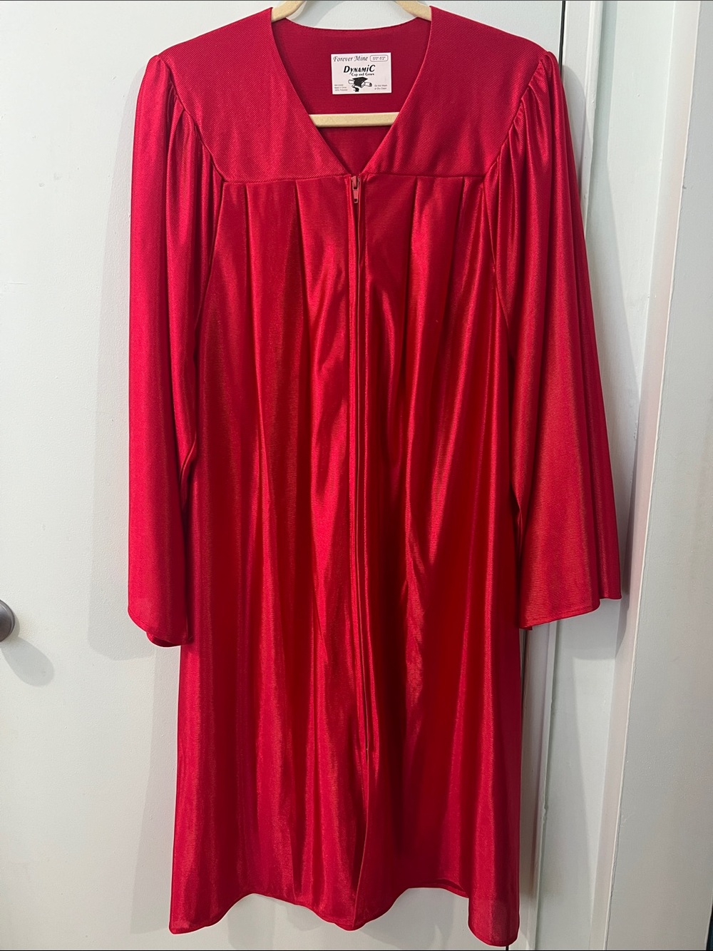 Red Graduation/Gown Robe with Front Zipper